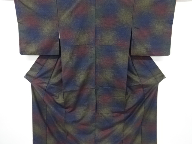 JAPANESE KIMONO / ANTIQUE KIMONO / SILK / TOKAMACHI TSUMUGI / WOVEN BOKASHI PATTERN